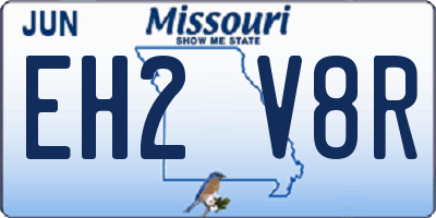 MO license plate EH2V8R