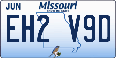 MO license plate EH2V9D