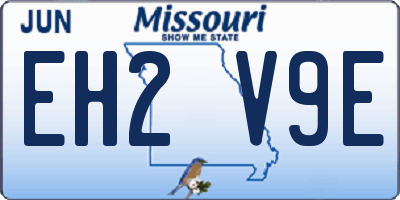 MO license plate EH2V9E
