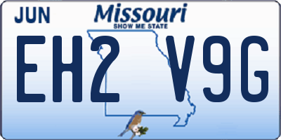 MO license plate EH2V9G