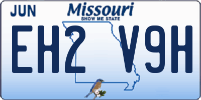 MO license plate EH2V9H