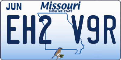 MO license plate EH2V9R
