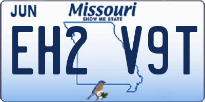 MO license plate EH2V9T