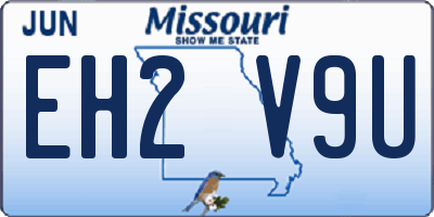 MO license plate EH2V9U