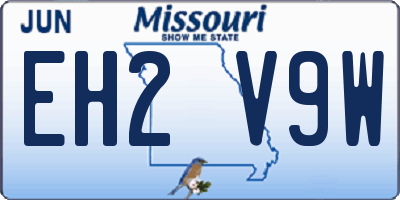MO license plate EH2V9W