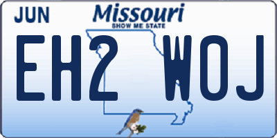 MO license plate EH2W0J