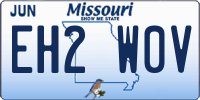 MO license plate EH2W0V