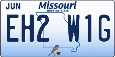 MO license plate EH2W1G