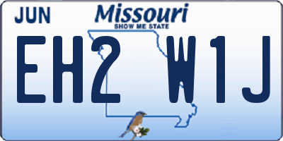 MO license plate EH2W1J