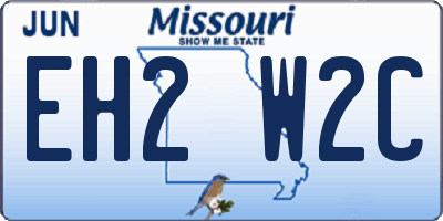 MO license plate EH2W2C