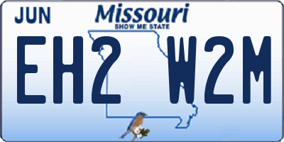 MO license plate EH2W2M
