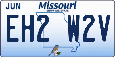 MO license plate EH2W2V