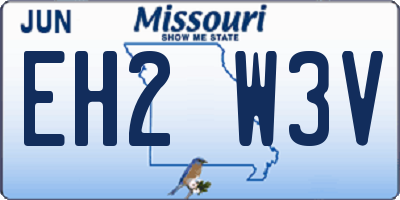 MO license plate EH2W3V