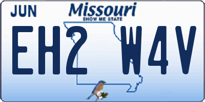 MO license plate EH2W4V