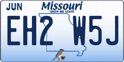 MO license plate EH2W5J