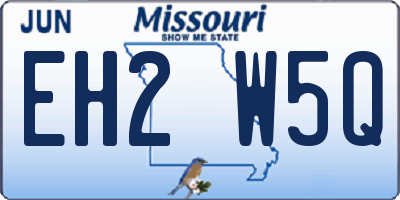 MO license plate EH2W5Q