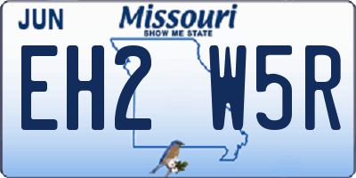 MO license plate EH2W5R
