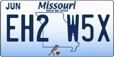 MO license plate EH2W5X