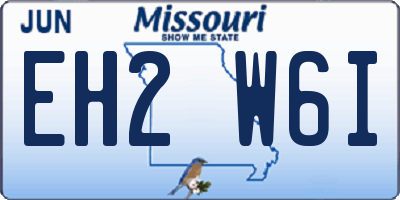 MO license plate EH2W6I