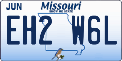 MO license plate EH2W6L
