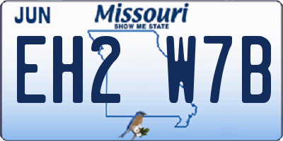 MO license plate EH2W7B