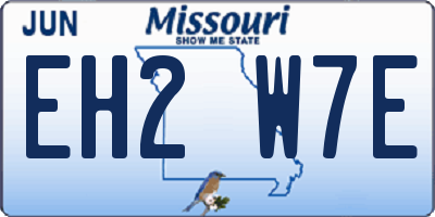 MO license plate EH2W7E