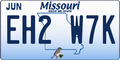 MO license plate EH2W7K