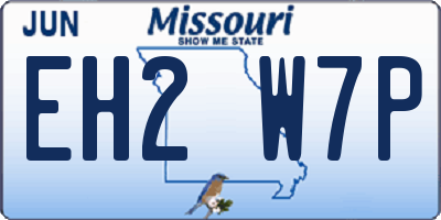MO license plate EH2W7P
