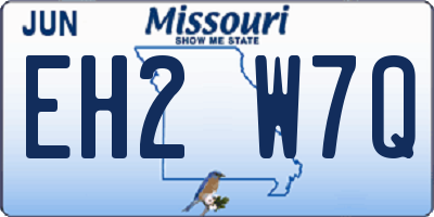 MO license plate EH2W7Q