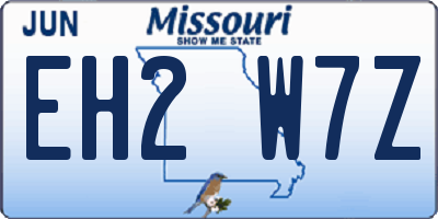 MO license plate EH2W7Z