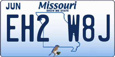 MO license plate EH2W8J
