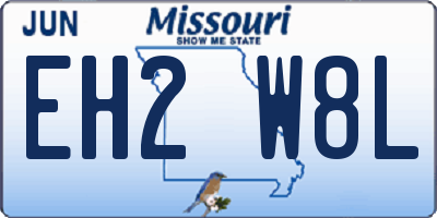 MO license plate EH2W8L