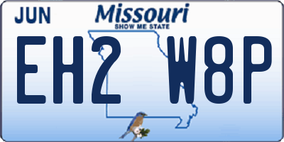 MO license plate EH2W8P