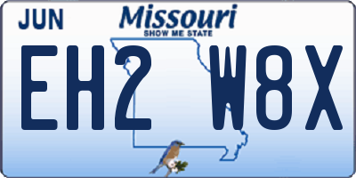 MO license plate EH2W8X