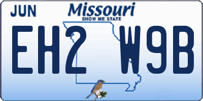 MO license plate EH2W9B