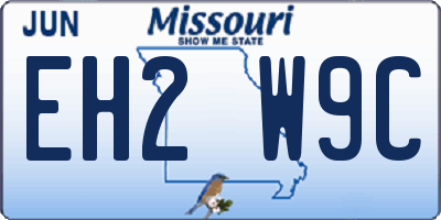 MO license plate EH2W9C