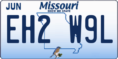 MO license plate EH2W9L