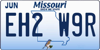MO license plate EH2W9R