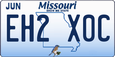 MO license plate EH2X0C