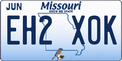 MO license plate EH2X0K