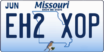 MO license plate EH2X0P