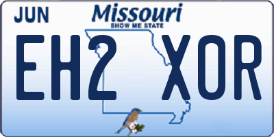 MO license plate EH2X0R