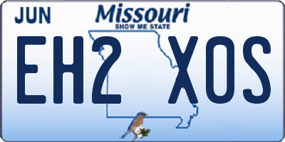 MO license plate EH2X0S