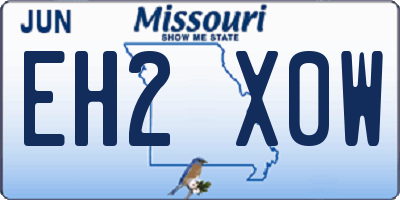 MO license plate EH2X0W