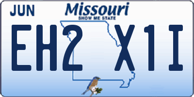 MO license plate EH2X1I