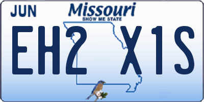 MO license plate EH2X1S