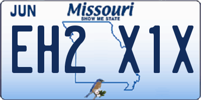 MO license plate EH2X1X
