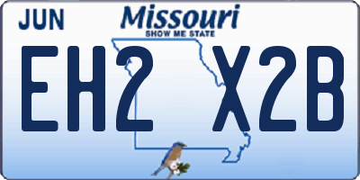MO license plate EH2X2B
