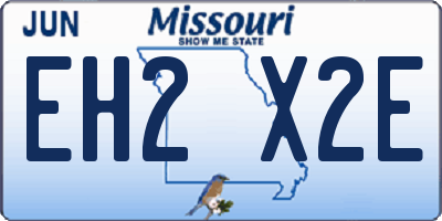 MO license plate EH2X2E