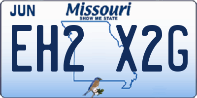 MO license plate EH2X2G